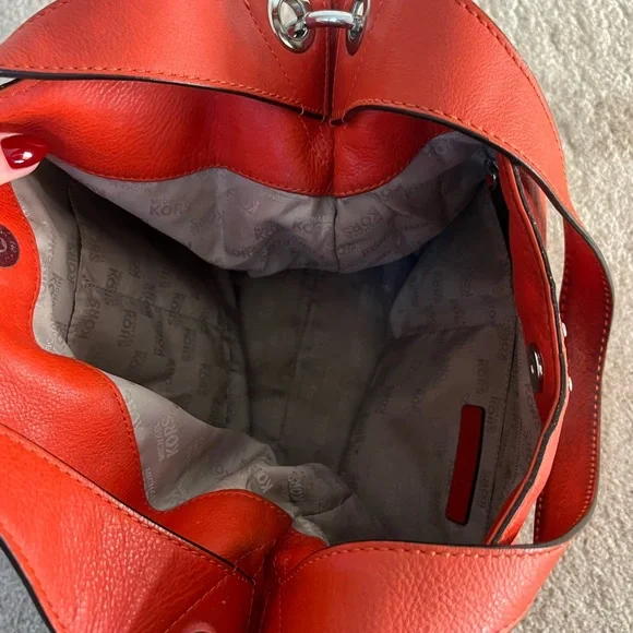 Michael Kors Orange Leather Shoulder Bag - Picture 8 of 11